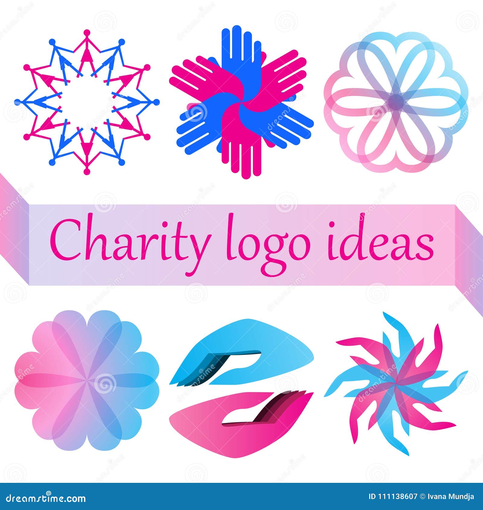 Logo Set For Nonprofit Organizations And Donation Centre Royalty-Free ...