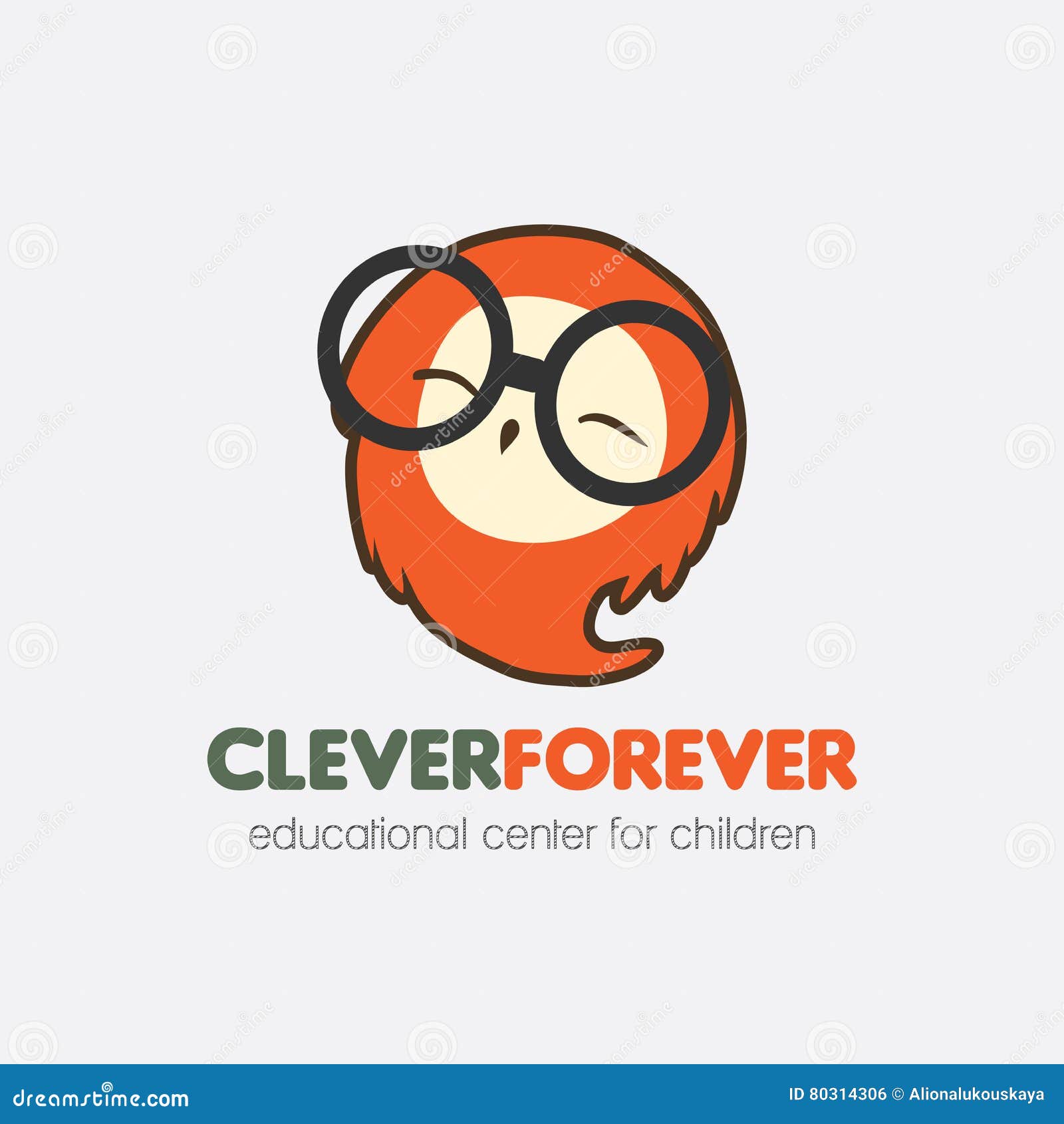Vector Logo, Smart Happy Cute Stylized Owl, Education for Children, a ...