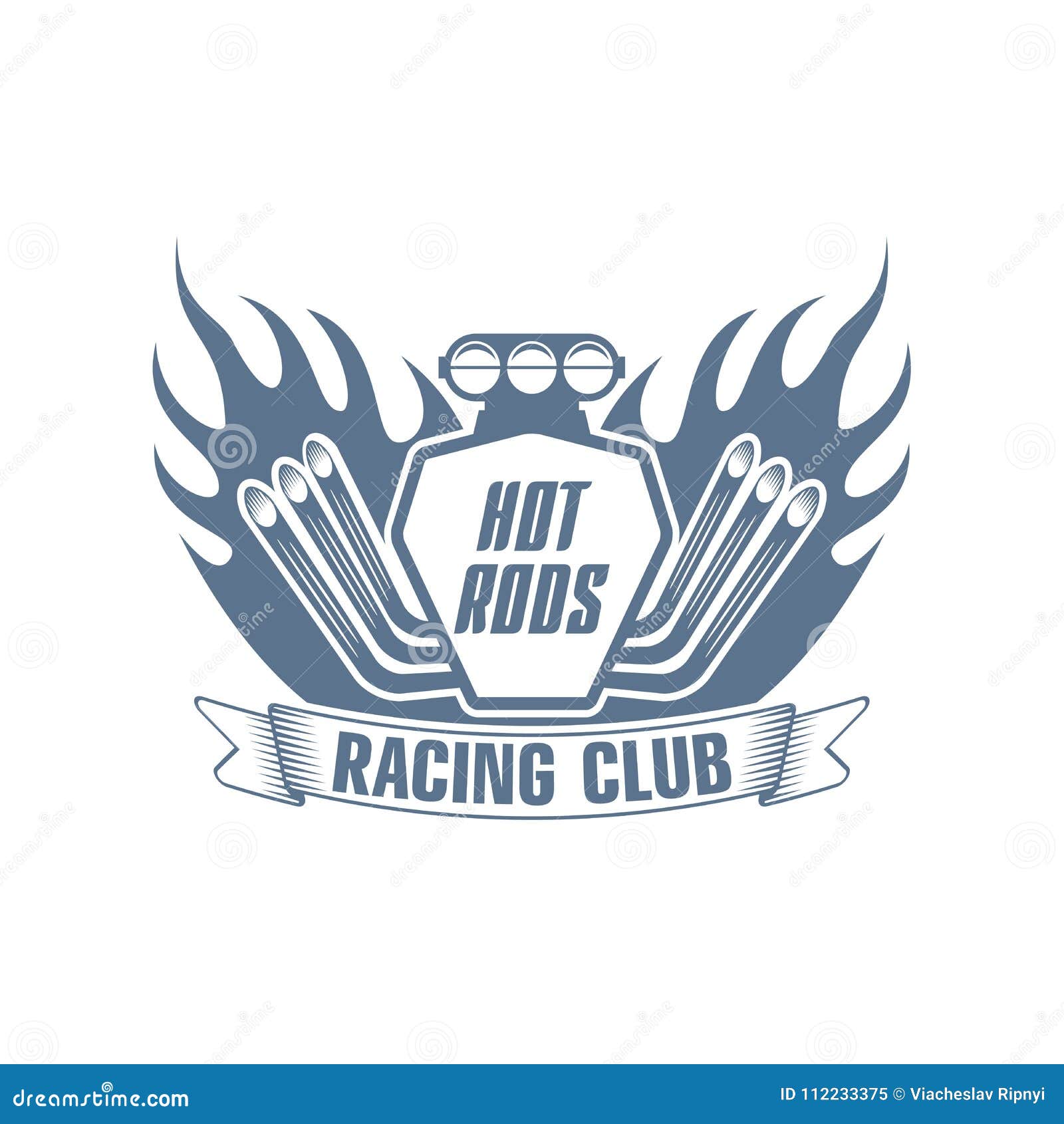 Vector Racing Club Monochrome Logo Stock Vector - Illustration of mechanic,  banner: 112233375