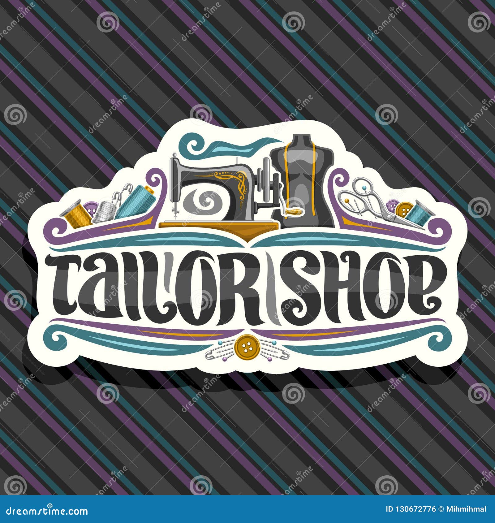 Vector Logo for Tailor Shop Stock Vector - Illustration of handwork ...