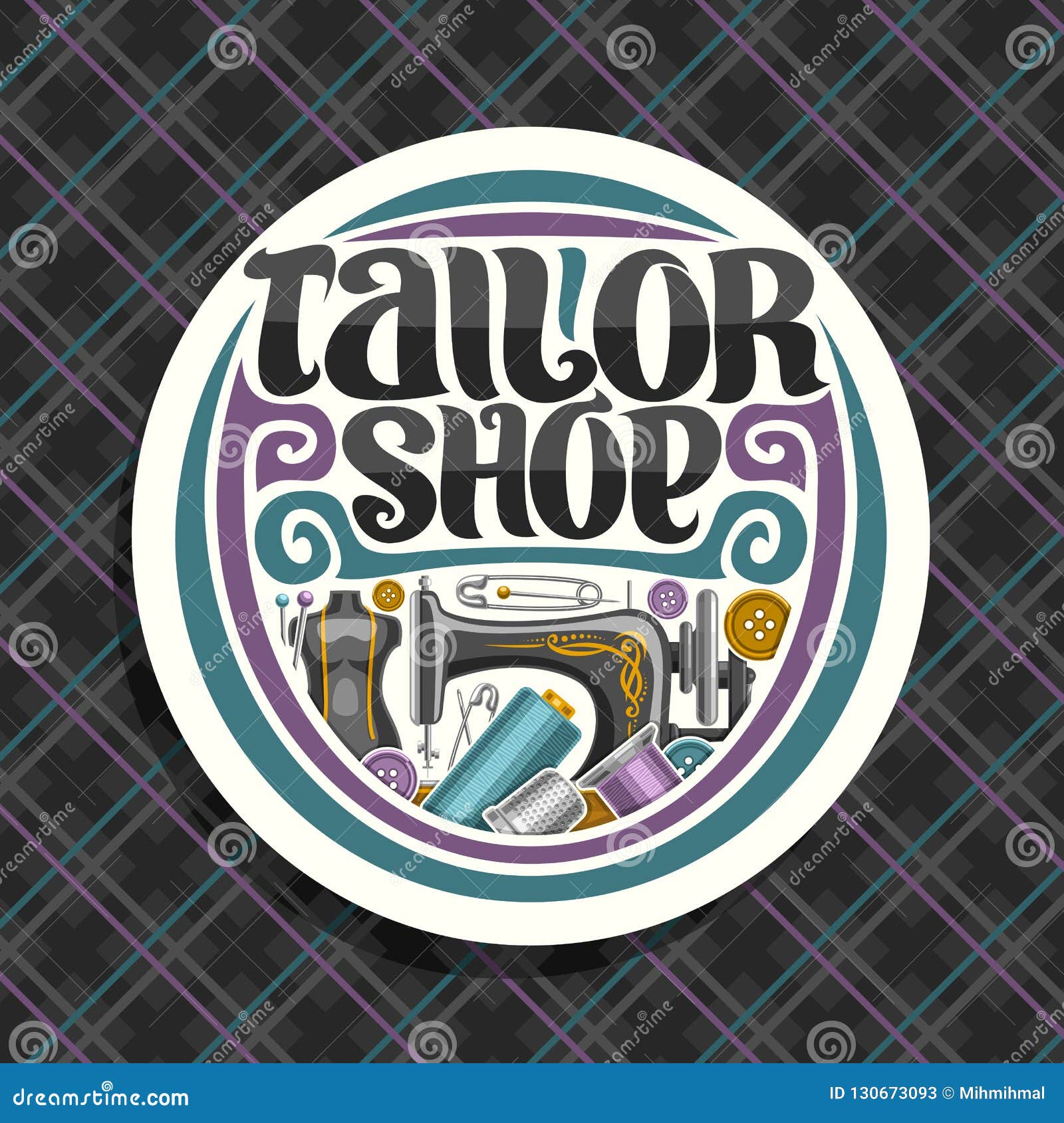 Vector Logo for Tailor Shop Stock Vector - Illustration of circle ...