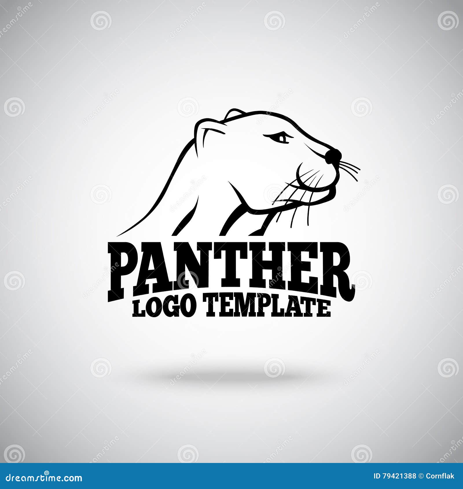 Vector Logo Template with Panther, for Sport Teams, Brands Etc Stock