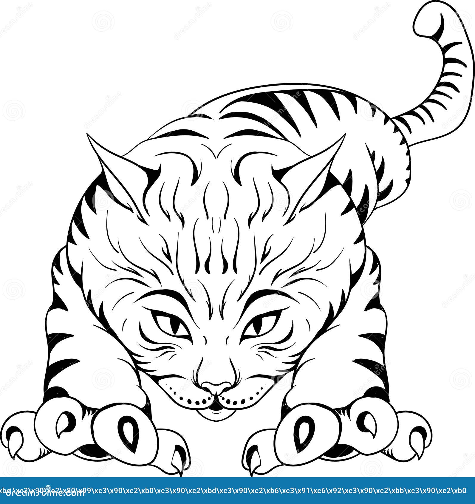 The Vector Logo Tiger Cub for Tattoo or T-shirt Design Stock Vector -  Illustration of animal, isolated: 210565768