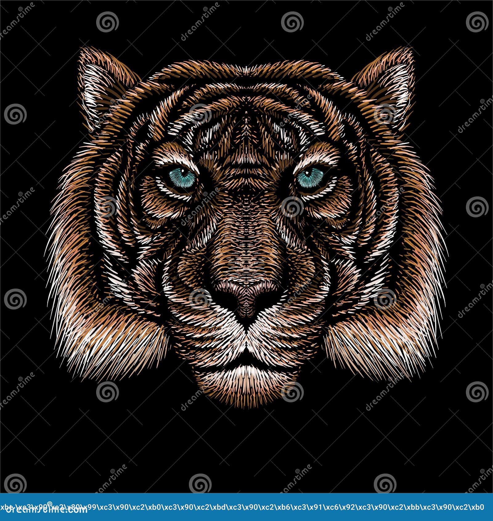 The Vector Logo Tiger for Tattoo or T-shirt Design or Outwear. Hunting  Style Big Cat Print on Black Background Stock Illustration - Illustration  of sketch, logo: 179947564