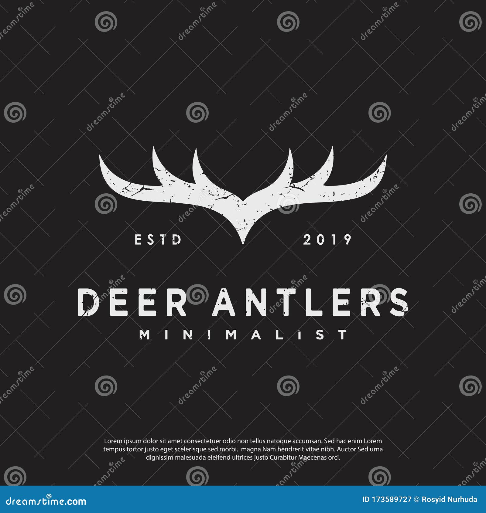  logo of vintage hipster deer antlers