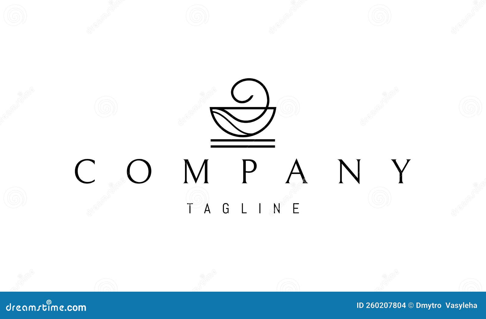 Vector Logo on Which an Abstract Image of a Cup with Steam in the Form