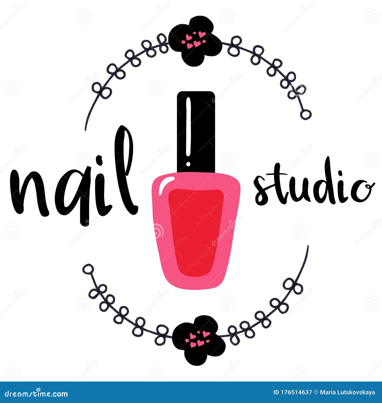 Poster template with nail salon conceptwatercolor Vector Image
