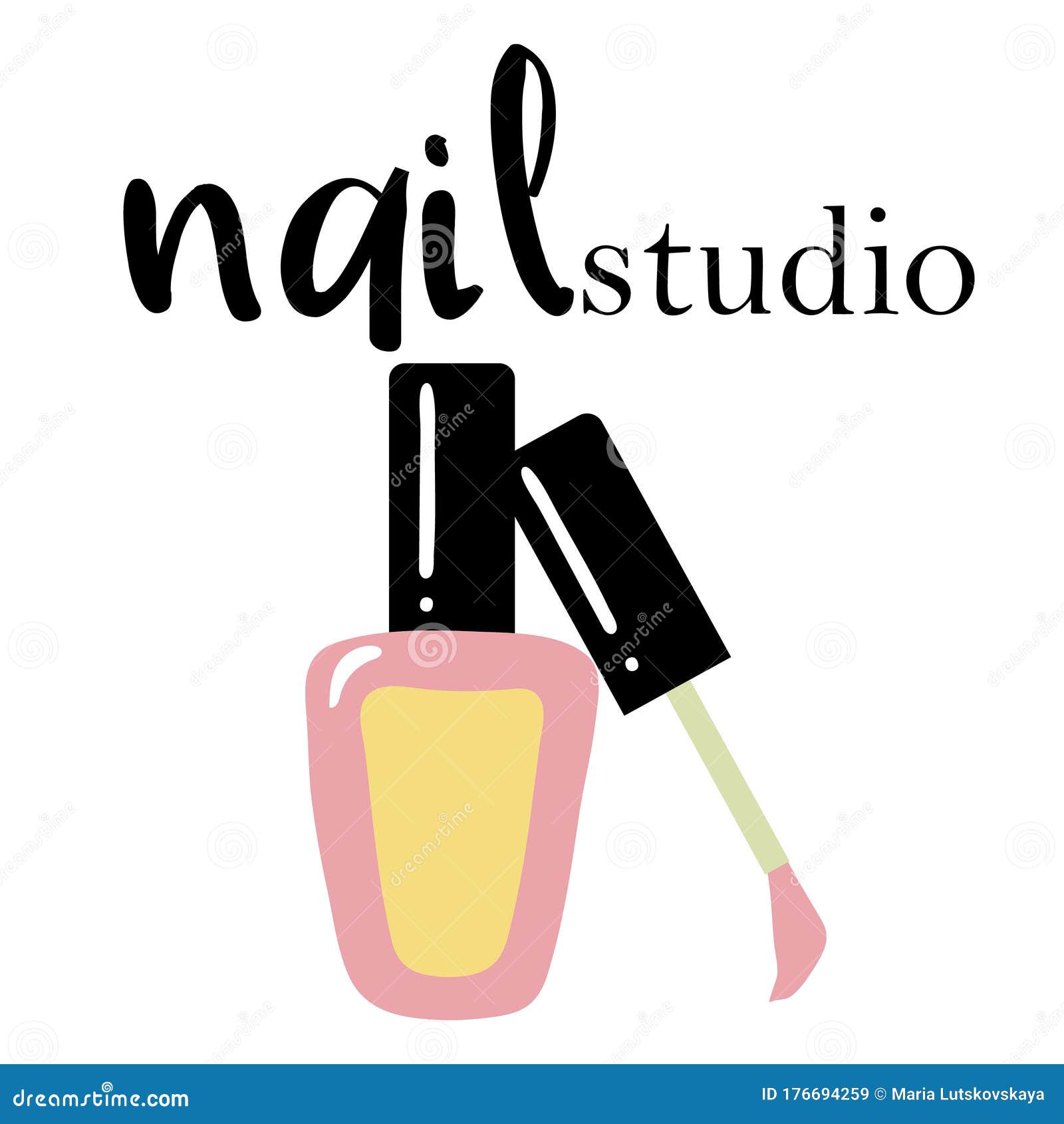 Nail salon logo manicure and hand care cosmetic Vector Image
