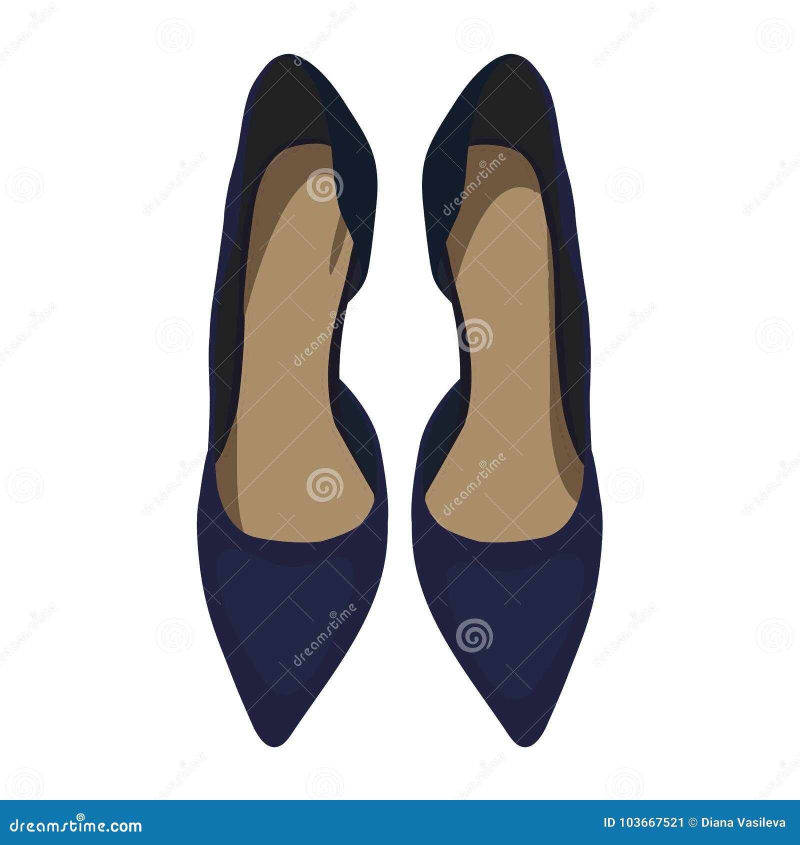 Vector Los Zapatos Azul Del ` S De La Mujer, Visión Desde Arriba Ilustración del Vector - Ilustración de objeto, elegancia: