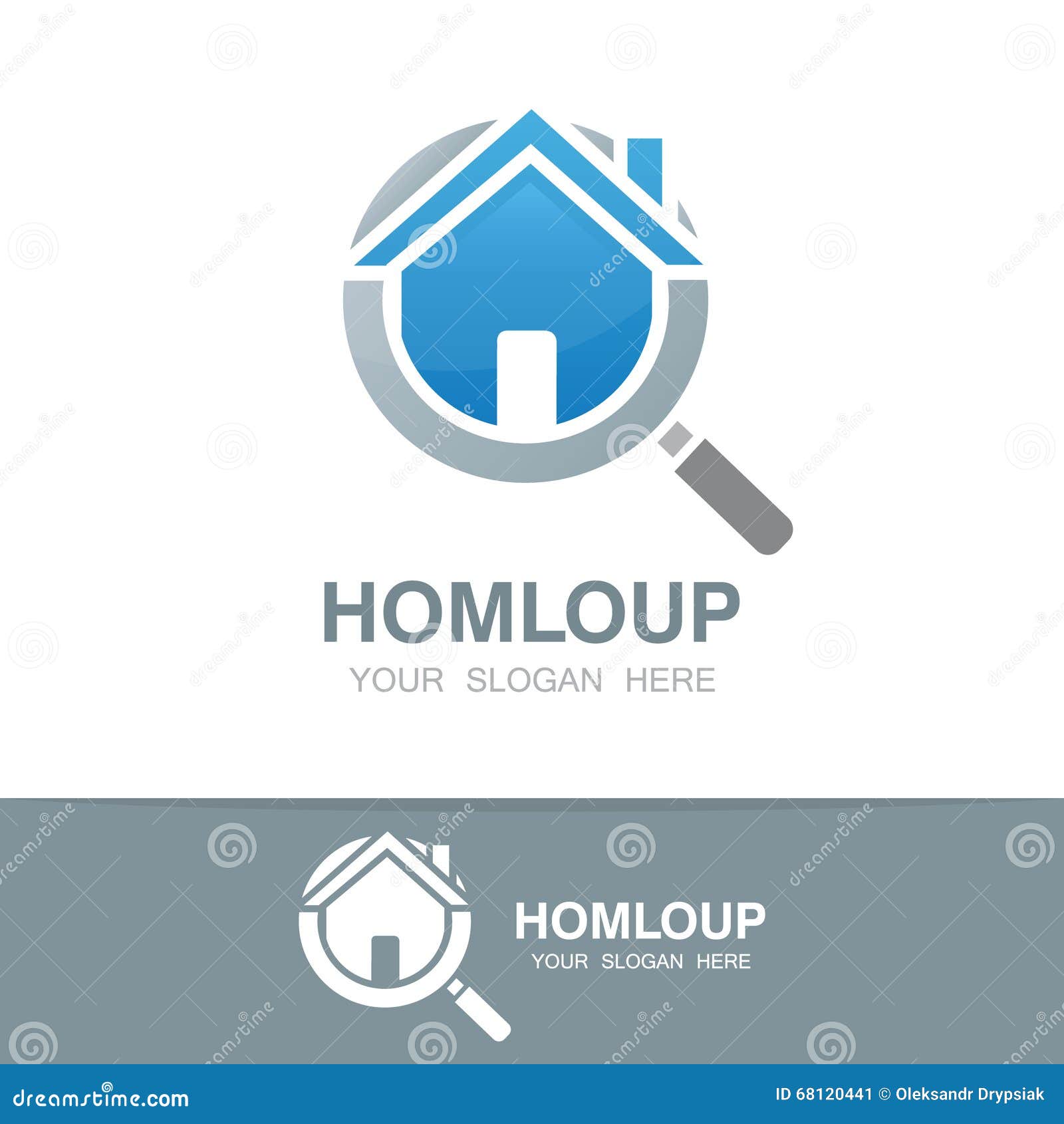 Vector Loupe and House Logo Stock Vector Illustration of magnify