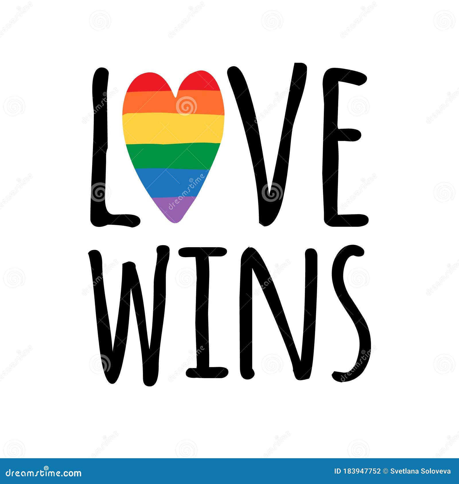 Vector Love Win Lgbt Pride With Rainbow Flag Heart Stock Illustration Illustration Of Gender