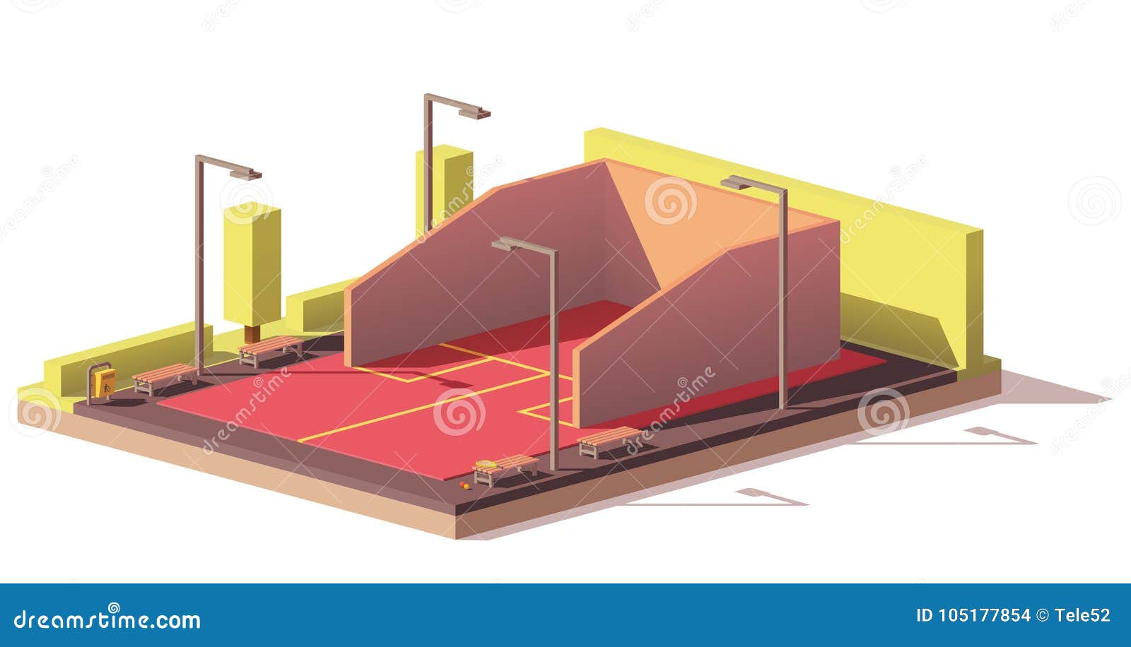 was Humanistisch Conceit Vector Low Poly Squash Court Stock Vector - Illustration of court, city:  105177854