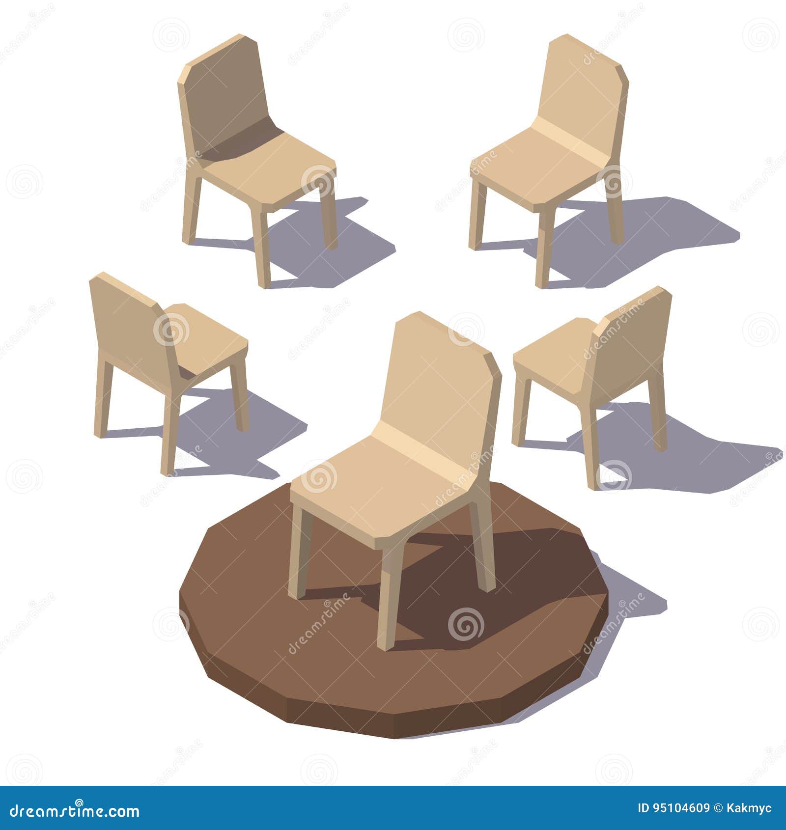 Vector Lowpoly Monolithic Chair Stock Vector - Illustration of color