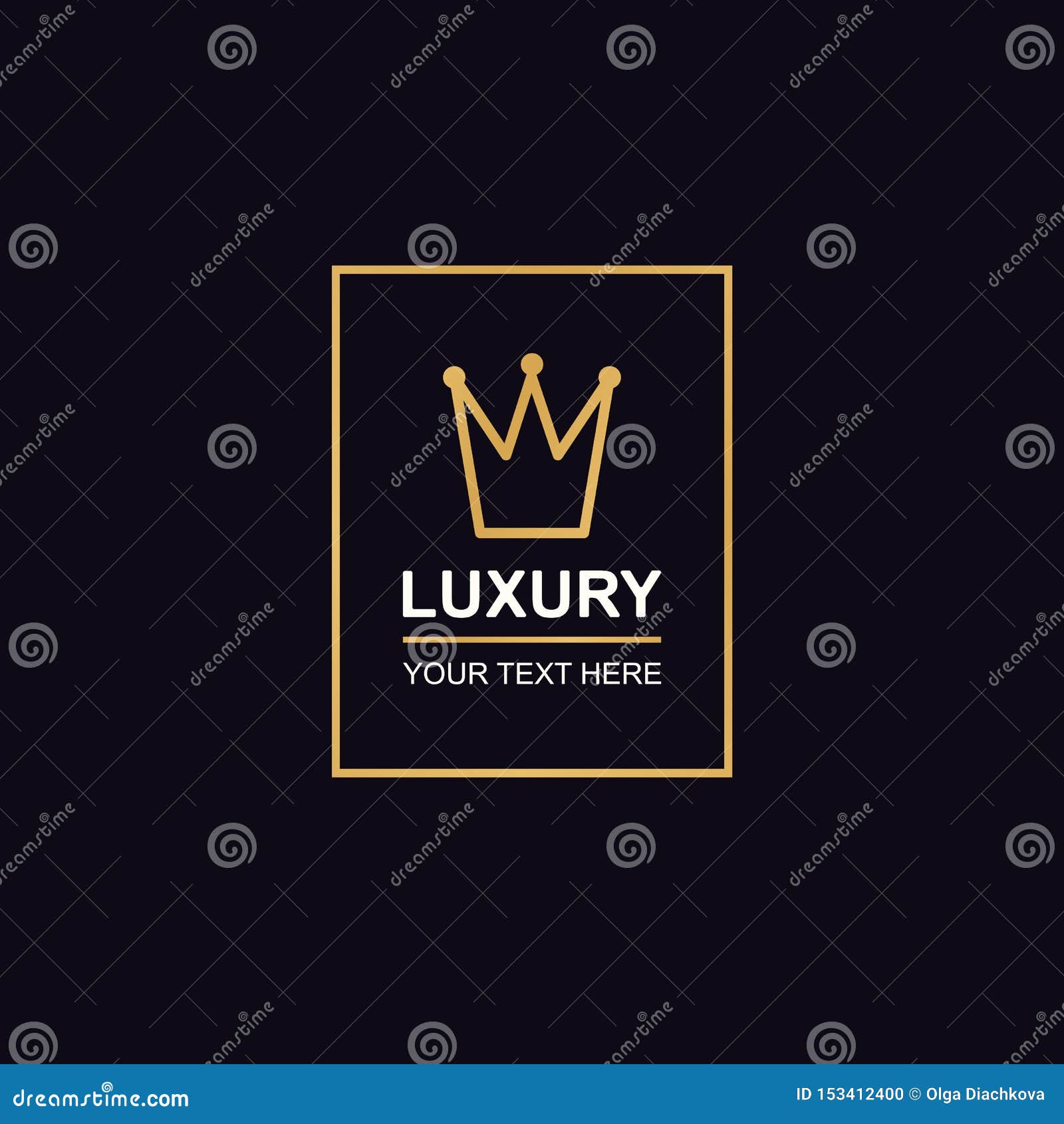 Vector Luxury Crown Sign Gold Style Stock Vector - Illustration of ...
