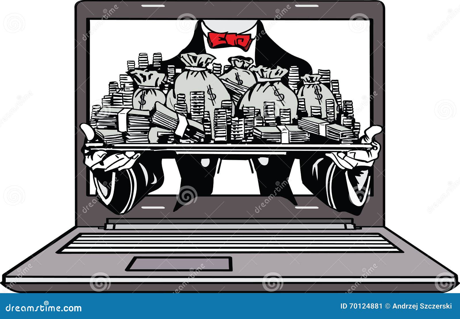 Vector Make Money Online Stock Vector Illustration Of