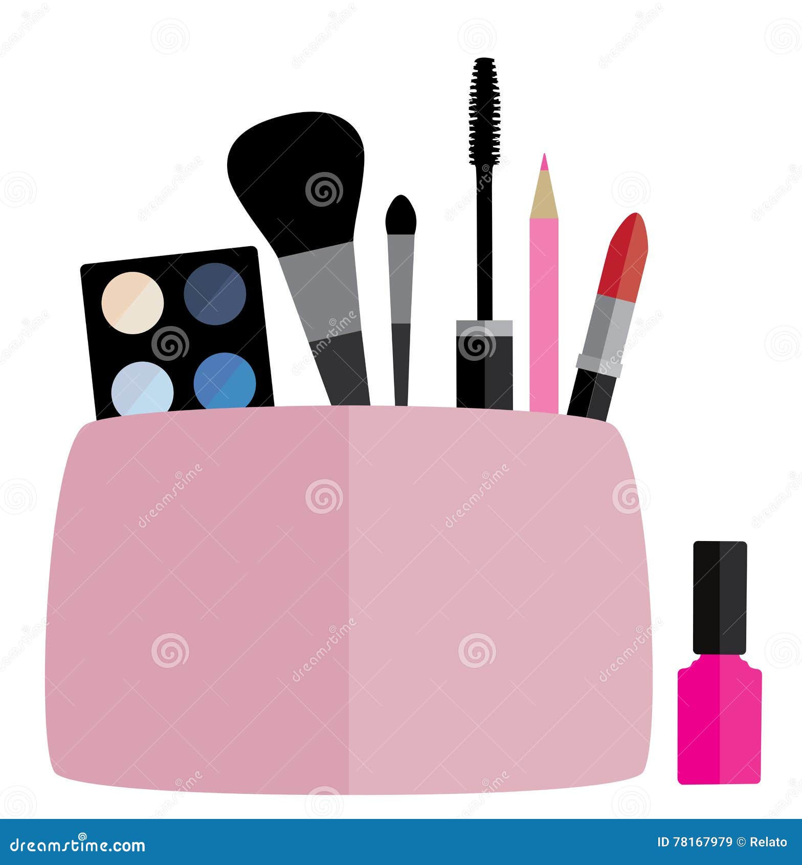Vector Make Up Bag stock vector. Illustration of female 78167979