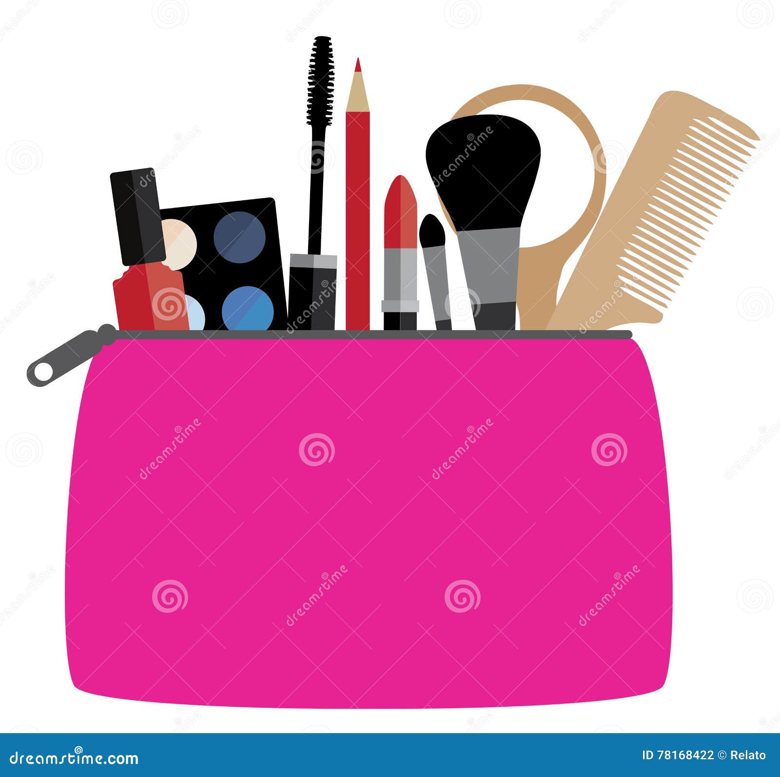 Vector Make Up Bag stock vector. Illustration of fashion 78168422
