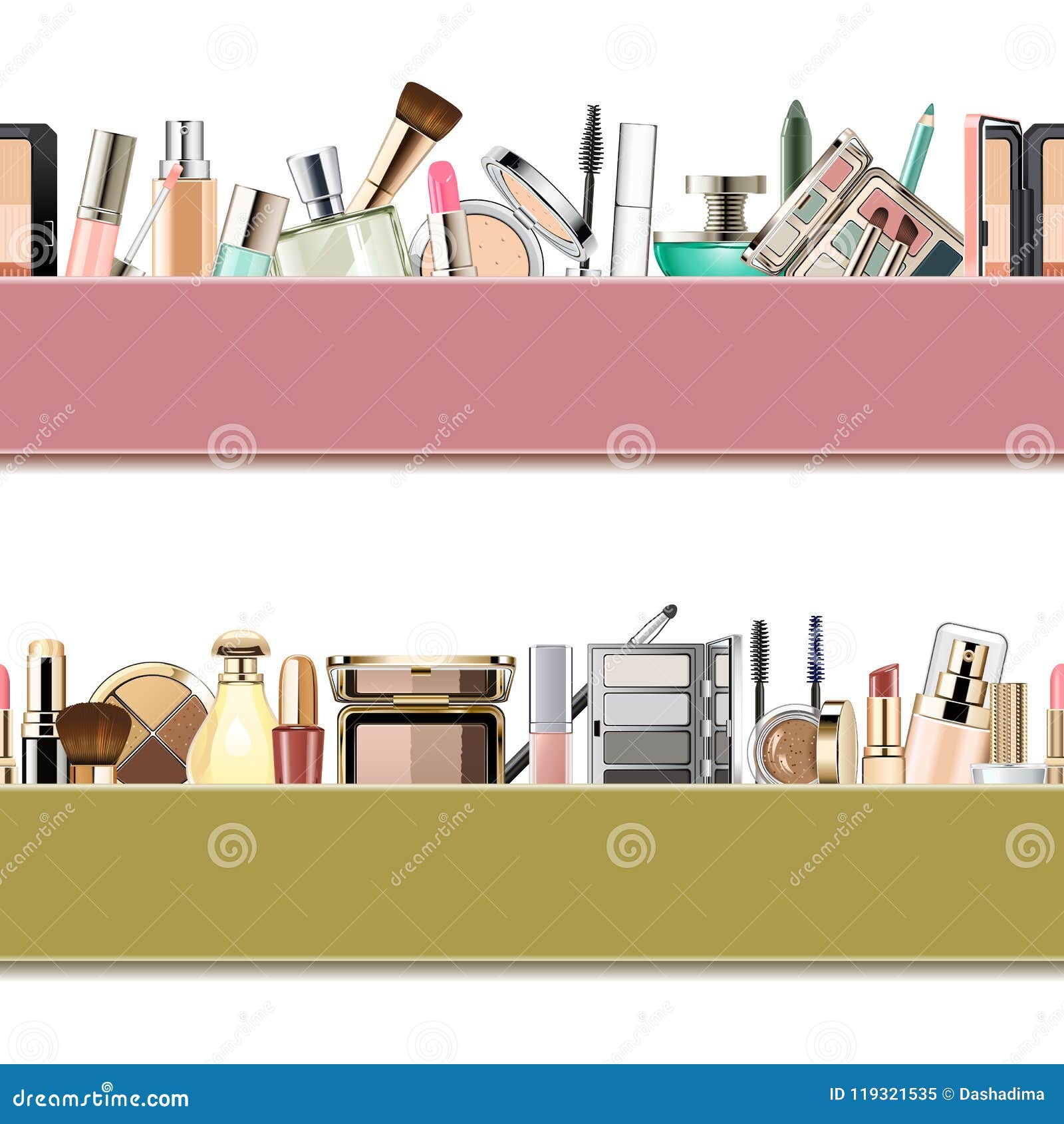 Vector Makeup Cosmetics Border Stock Vector Illustration of care