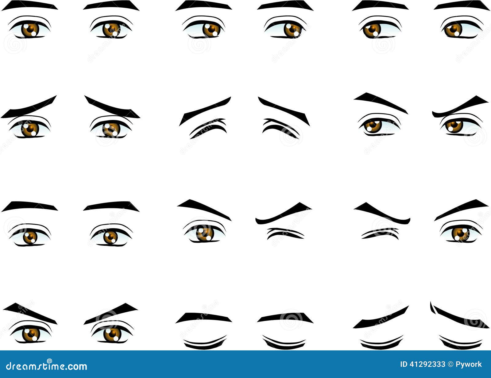 Vector Male Eyes in Different Emotion Stock Vector - Illustration of  beautiful, angry: 41292333