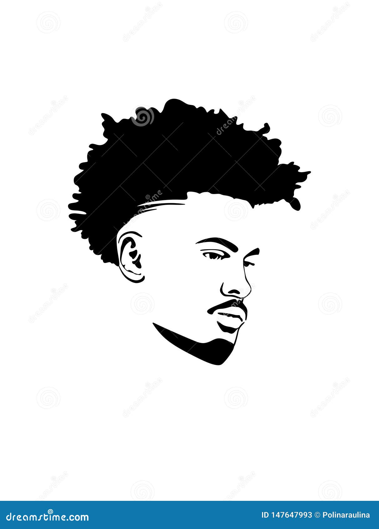 Download Vector Male Head Silhouette.Black African American Man ...