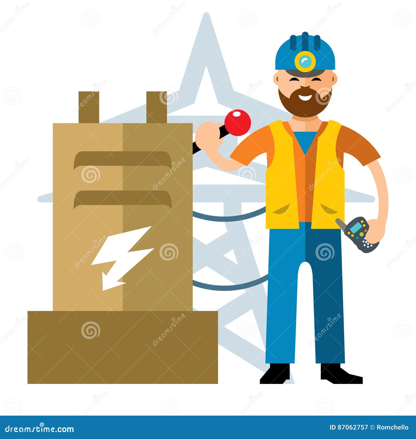 Professional Electrical Electricity Energy Electric Man Stock Vector  (Royalty Free) 351423563