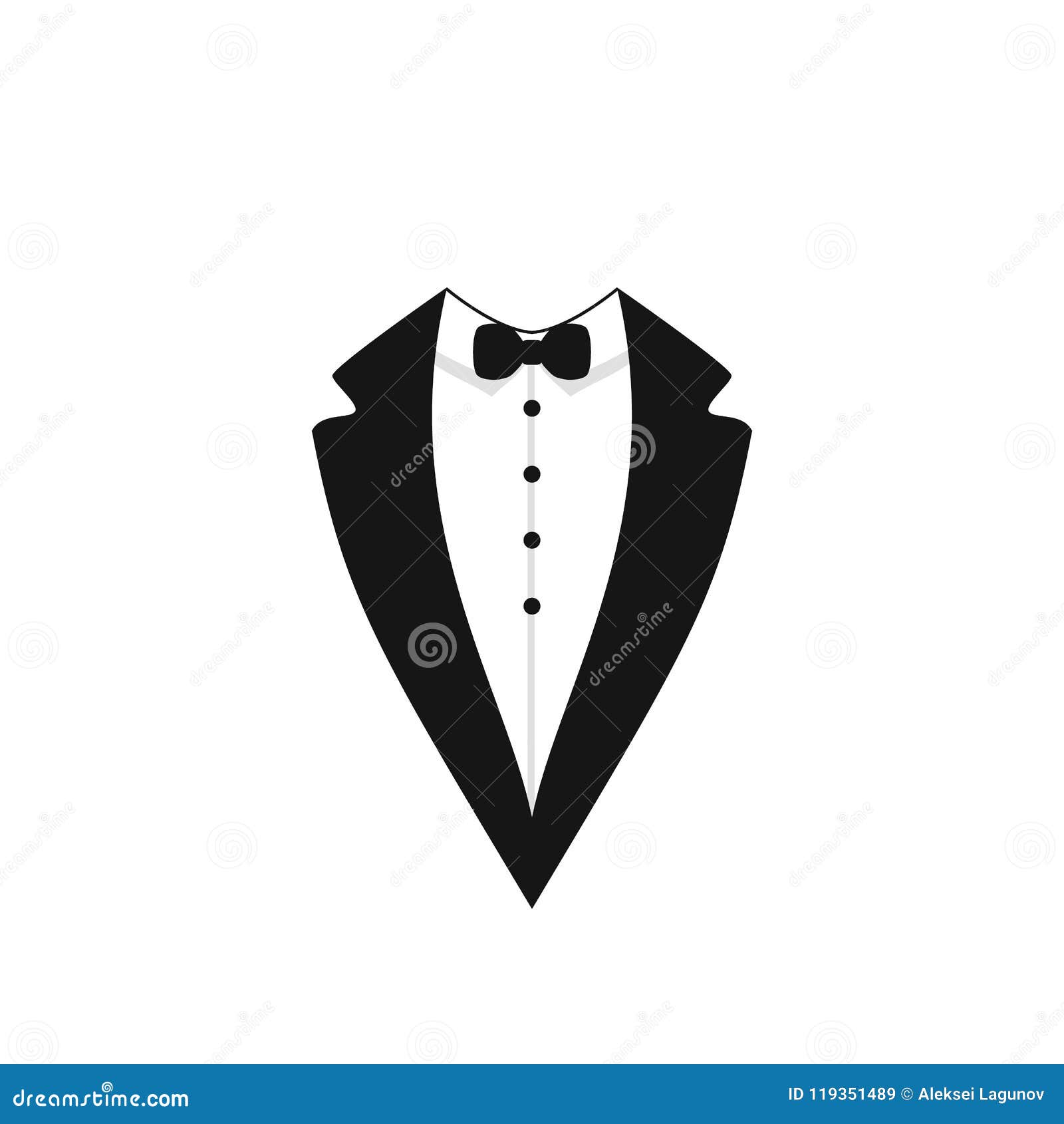 Vector Man`s Tuxedo Jacket Icon, Weddind Suit with Bow Tie. Stock ...