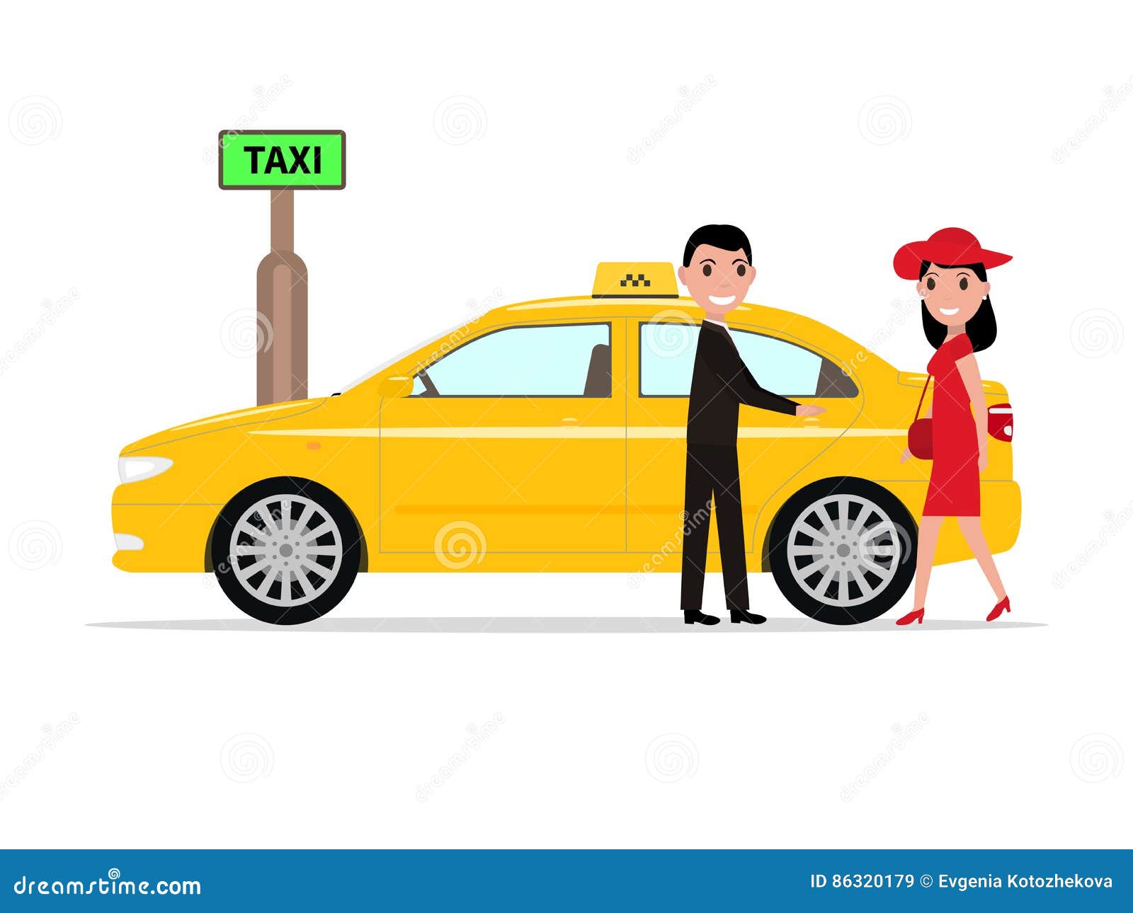 Taxi Schild Clipart Vektor Design Illustration. Taxi Schild Set