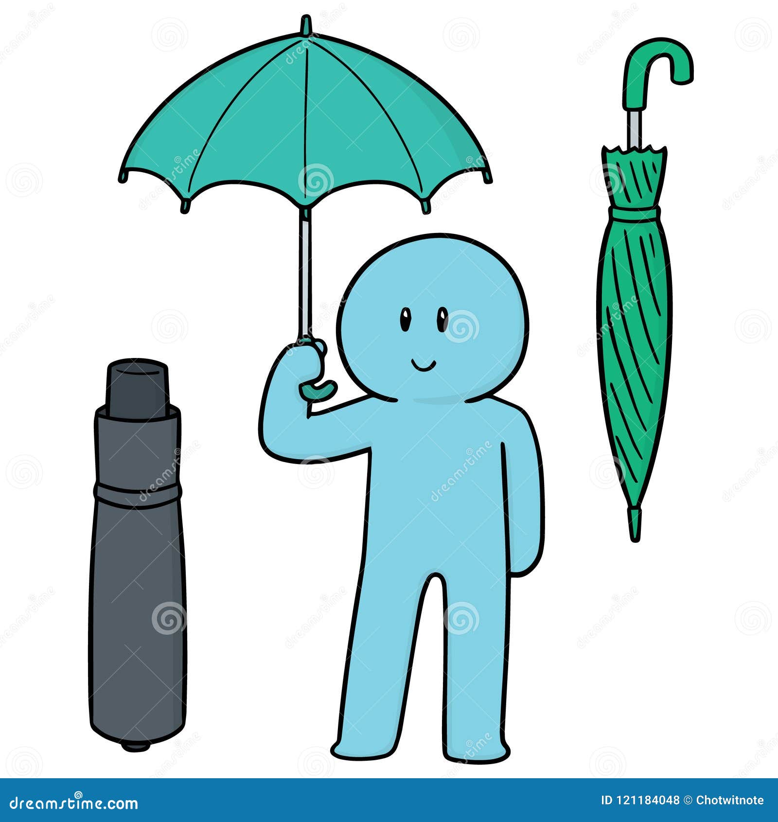 Vector of Man Using Umbrella Stock Vector Illustration of idea, drawn