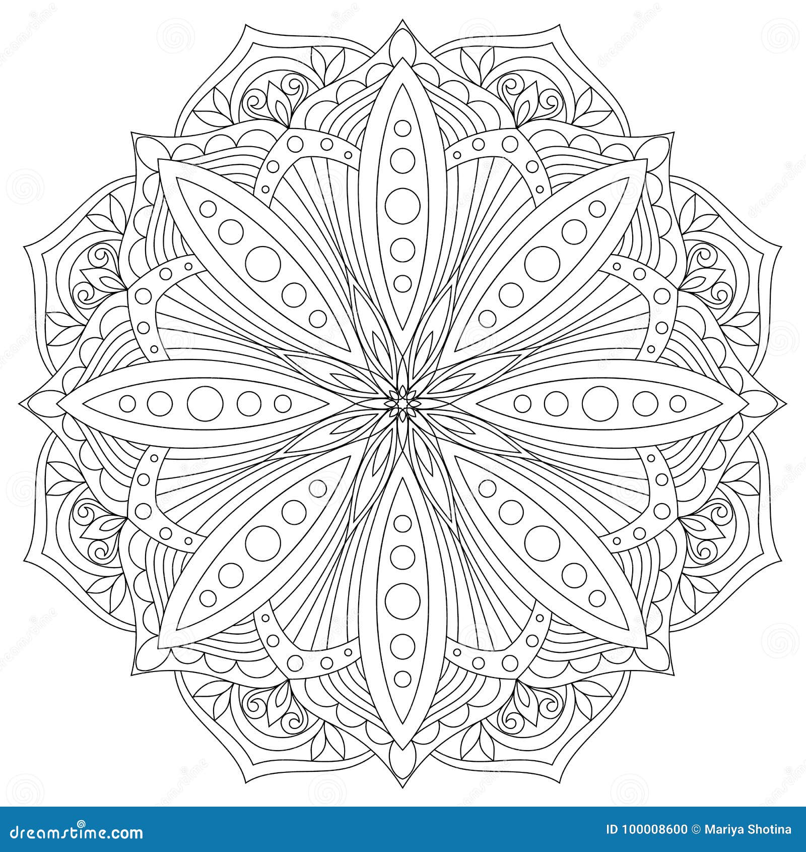 Download Vector Mandala. Hand Drawn Oriental Decorative Element ...