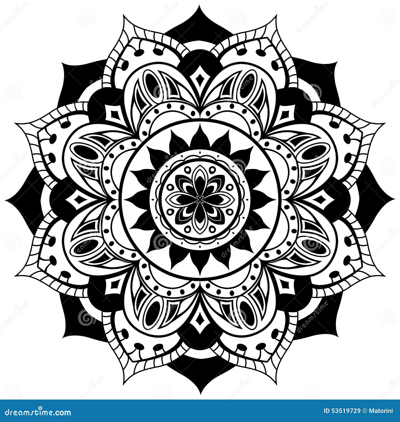 Vector Mandala A White Background Stock Vector Image