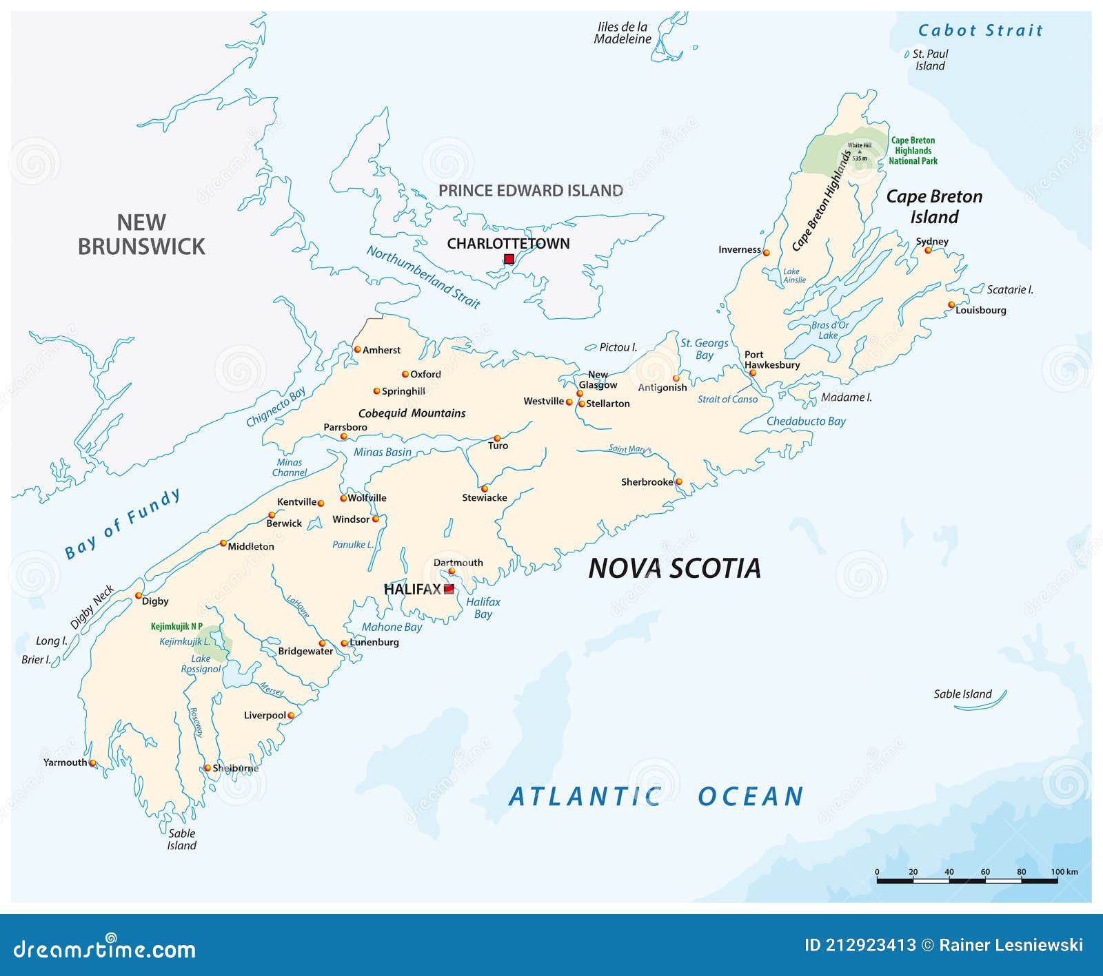 Vector Map Canadian Province Nova Scotia Vector Map Canadian Province Nova Scotia 212923413 
