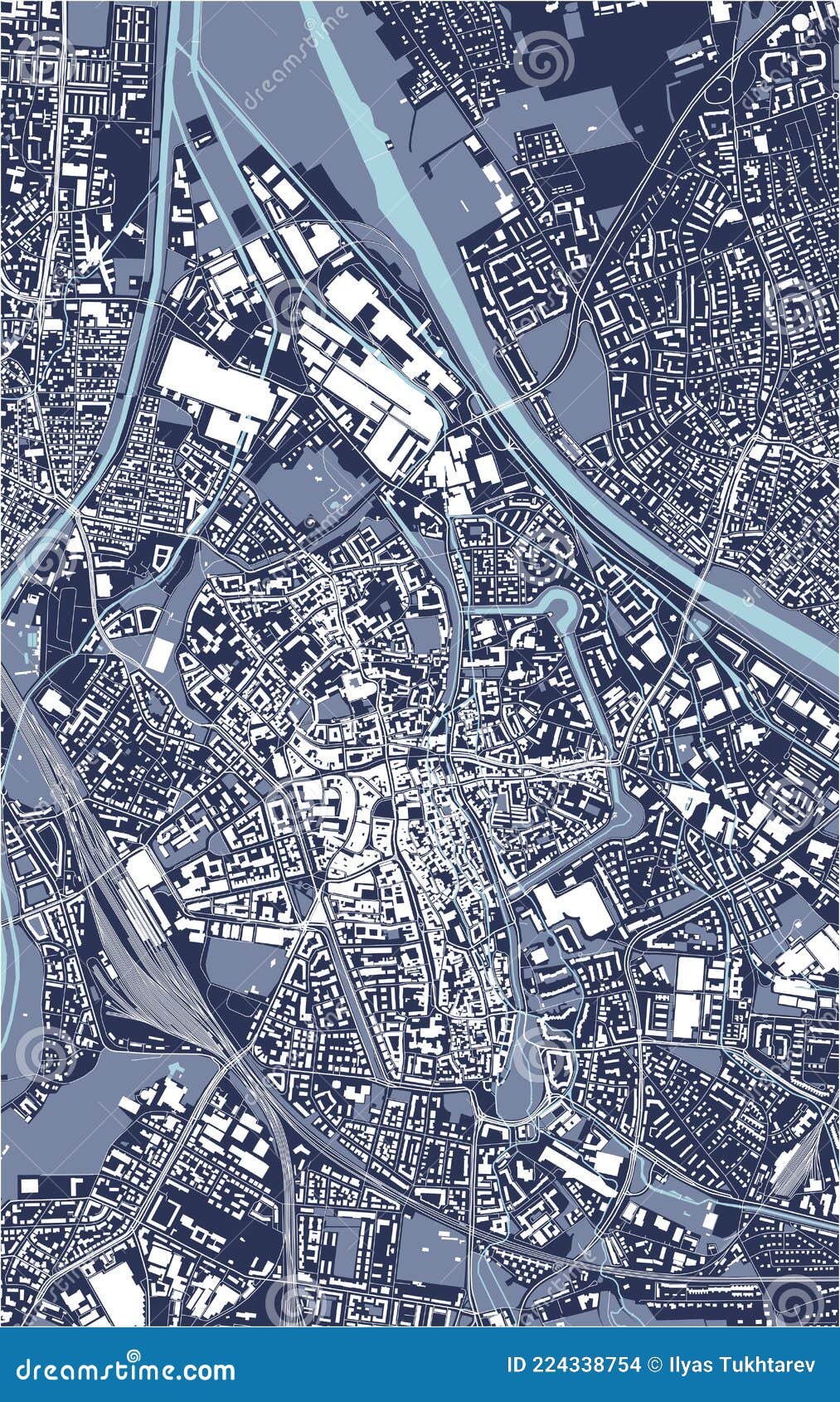 Map of the City of Augsburg, Germany Stock Photo - Image of park, white