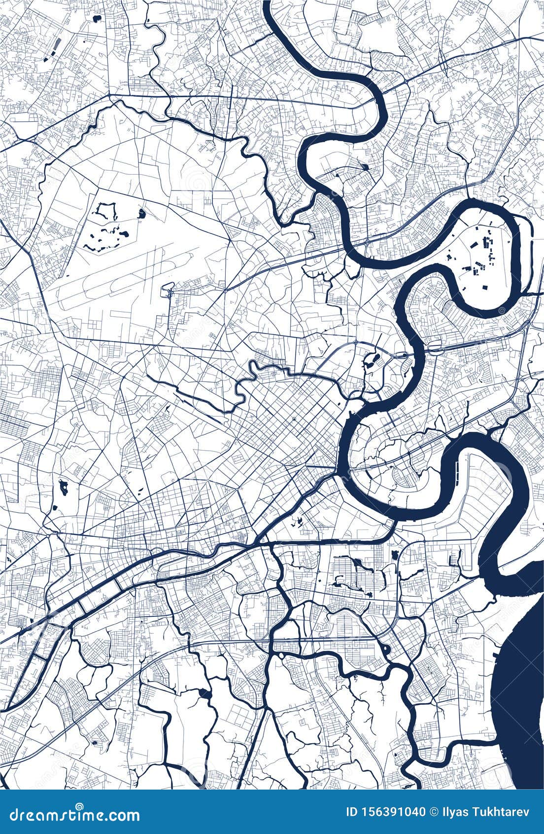 Ho Chi Minh City Map Map Of The City Of Ho Chi Minh City, Vietnam Stock Illustration - Illustration Of Land, Highway: 156391040