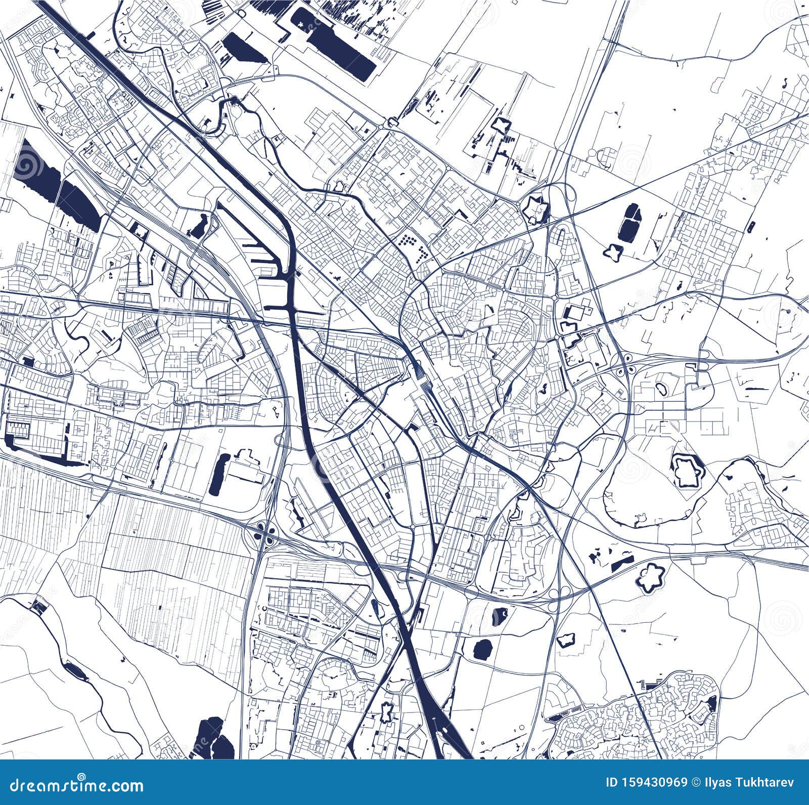 Map Of The City Of Utrecht, Netherlands Stock Illustration