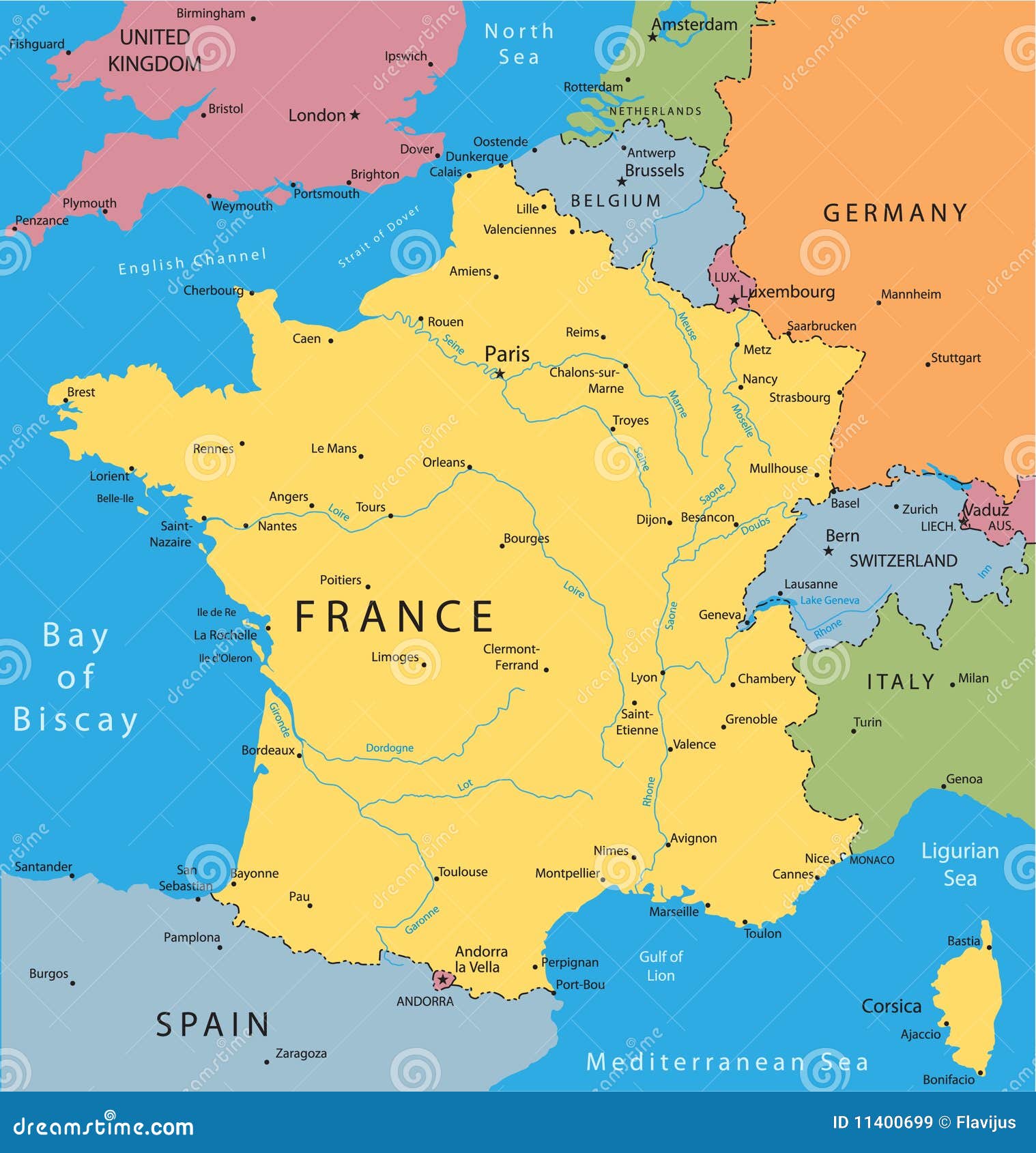 Vector Map Of France Royalty Free Stock Images - Image: 11400699