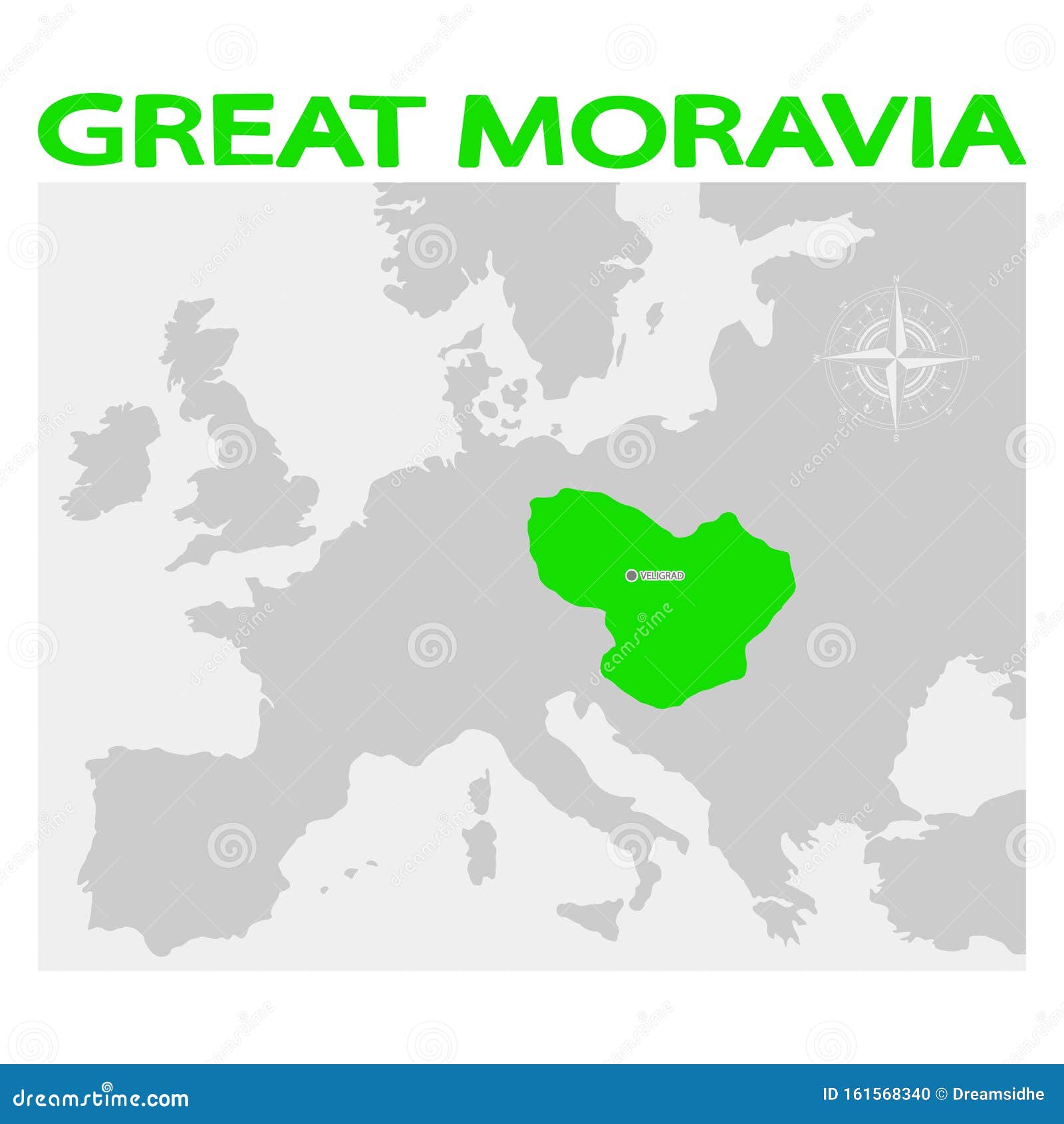 Vector Map of the Great Moravia Stock Vector Illustration of moravia