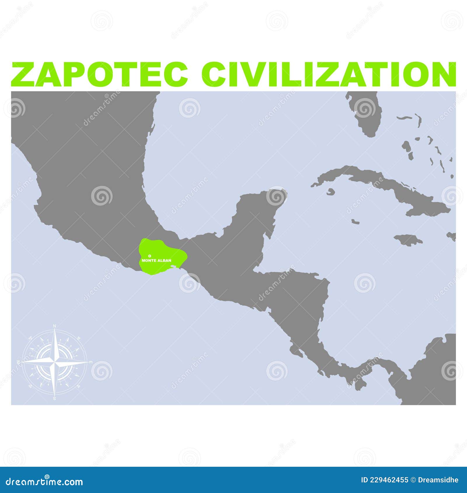 Vector Map with Historic Area of Zapotec Civilization Stock Vector -  Illustration of landmark, ruin: 229462455