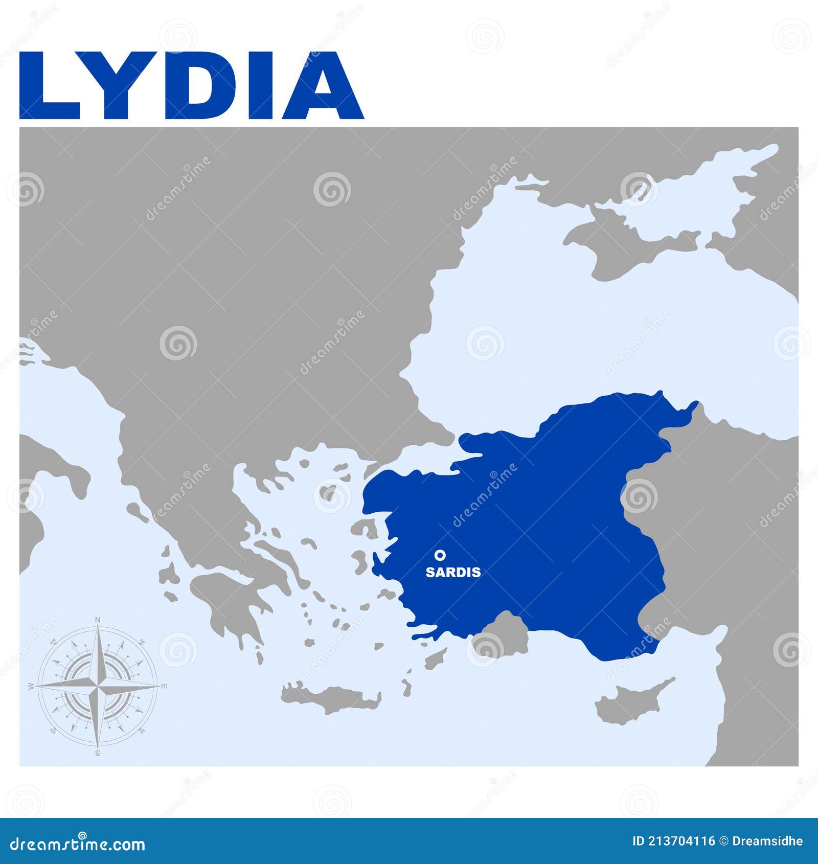 Vector Map Of Lydia Stock Vector Illustration Of Phrygia