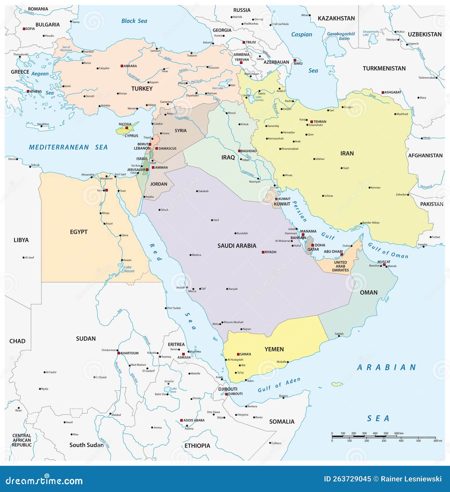  map of middle east geopolitical region