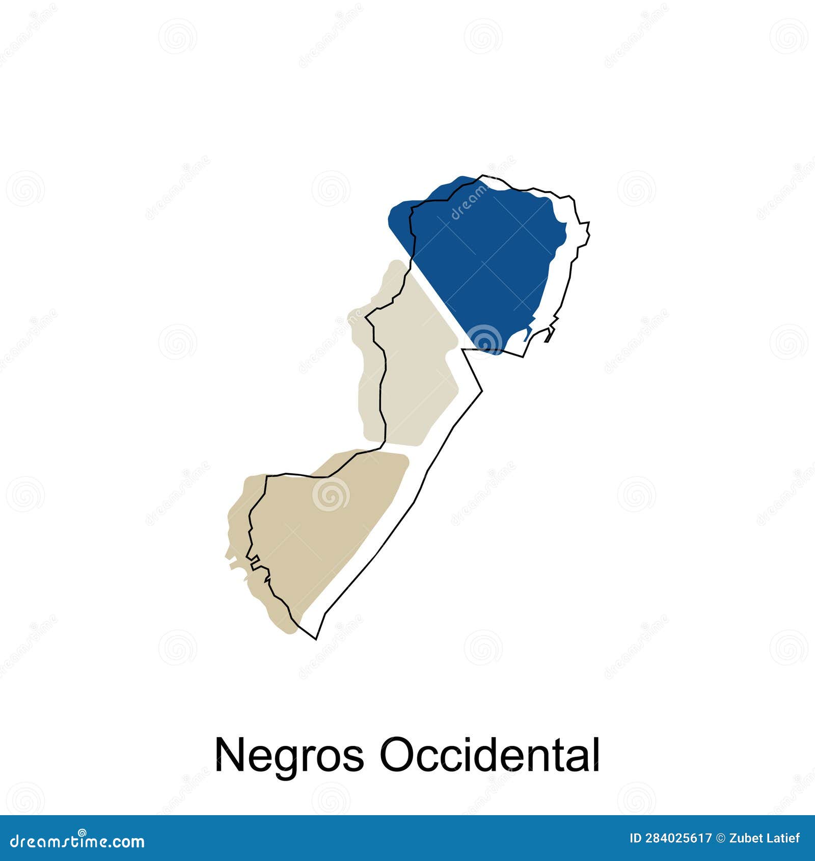  map of negro occidental modern outline, high detailed  philippines map    template