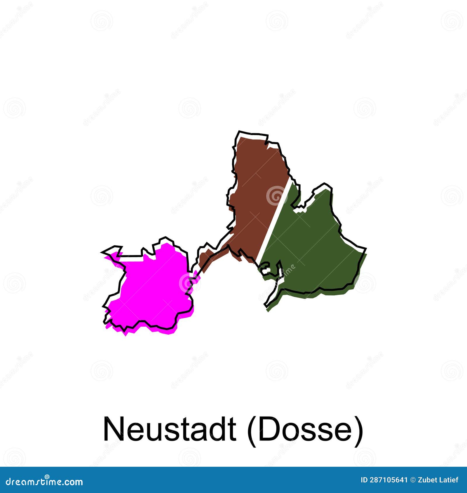  map of neustadt, dosse modern outline, high detailed    template, suitable for your company