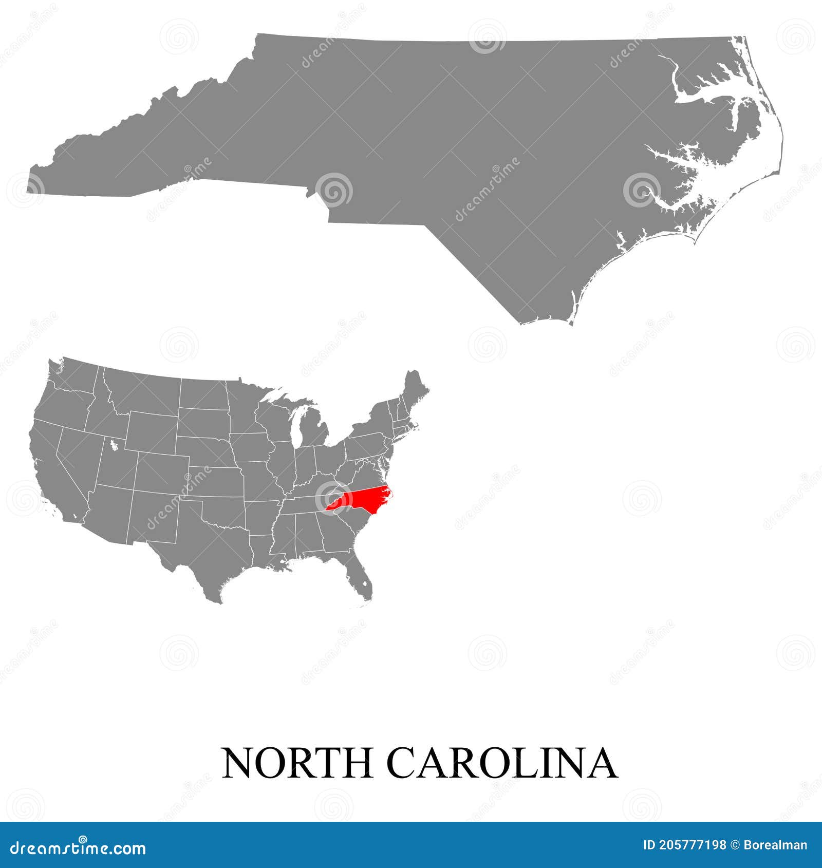 Map of the North Carolina stock vector. Illustration of design 205777198