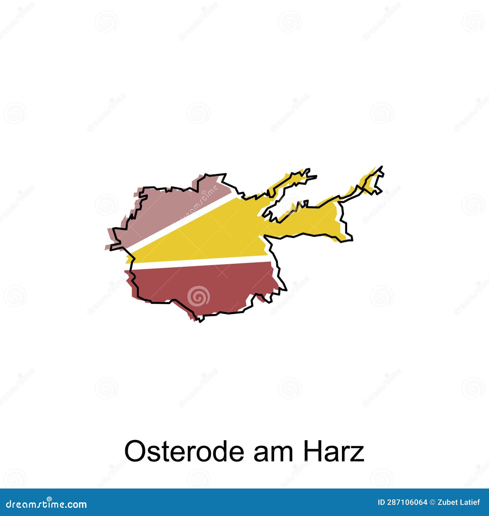 map of osterode am harz modern outline, high detailed    template, suitable for your company