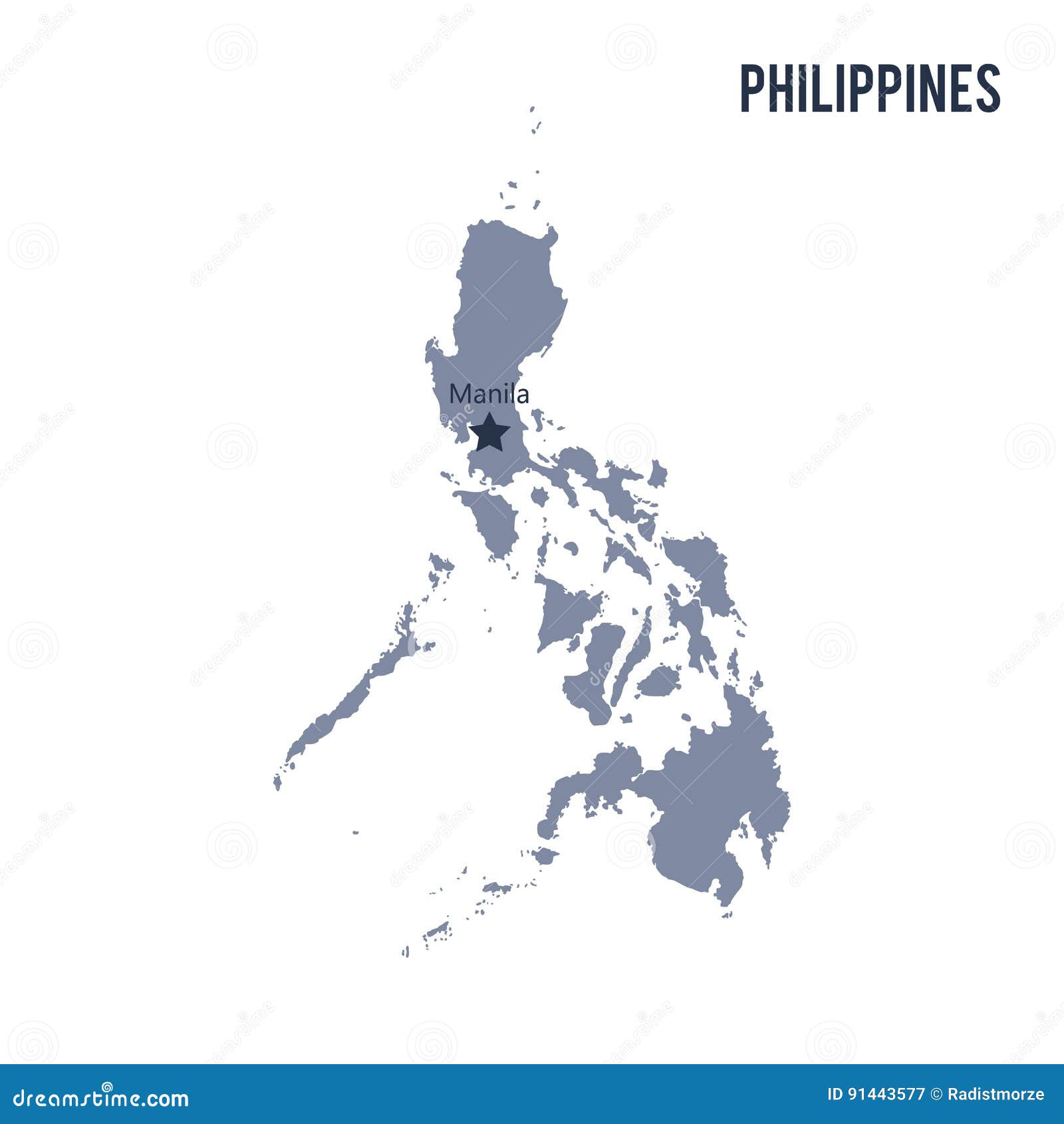 Vector Map of Philippines Isolated on White Background. Stock ...