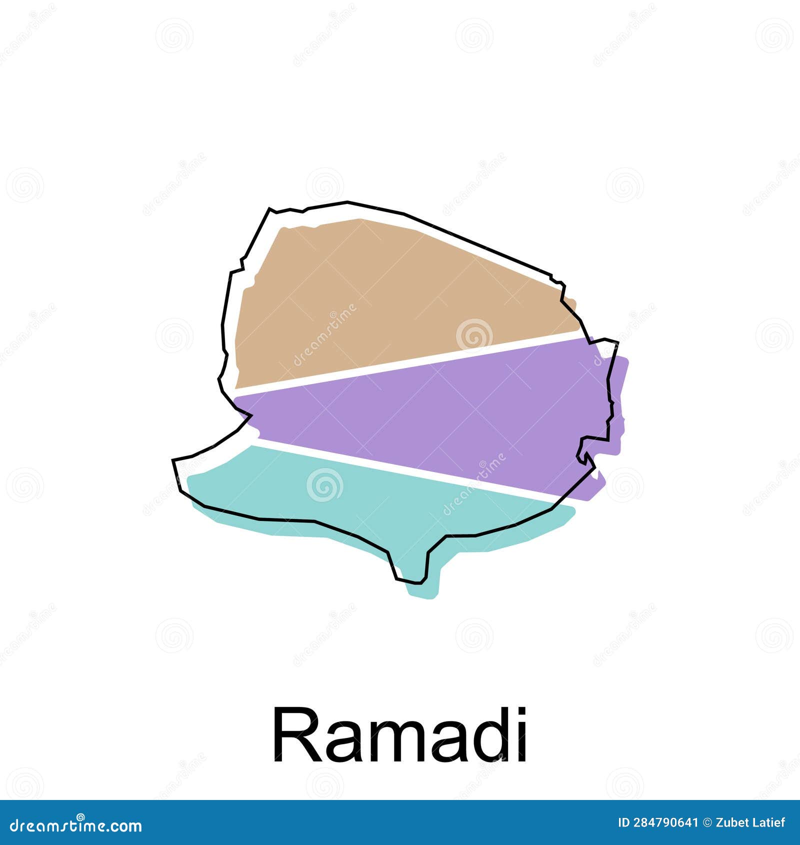  map of ramadi colorful modern outline, high detailed     template, suitable for your company