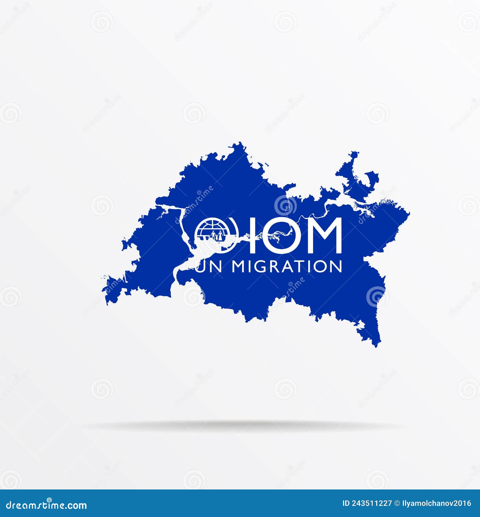  map republic of tatarstan combined with international organization for migration iom flag