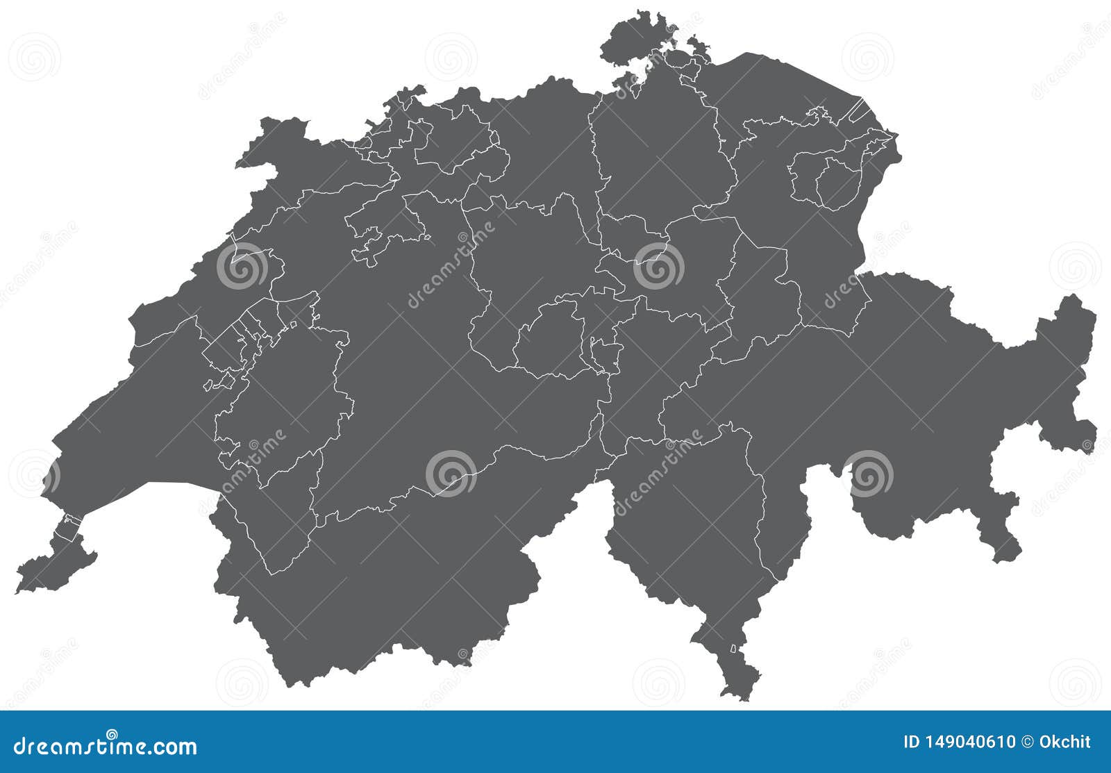 Map of Switzerland stock vector. Illustration of outline - 149040610