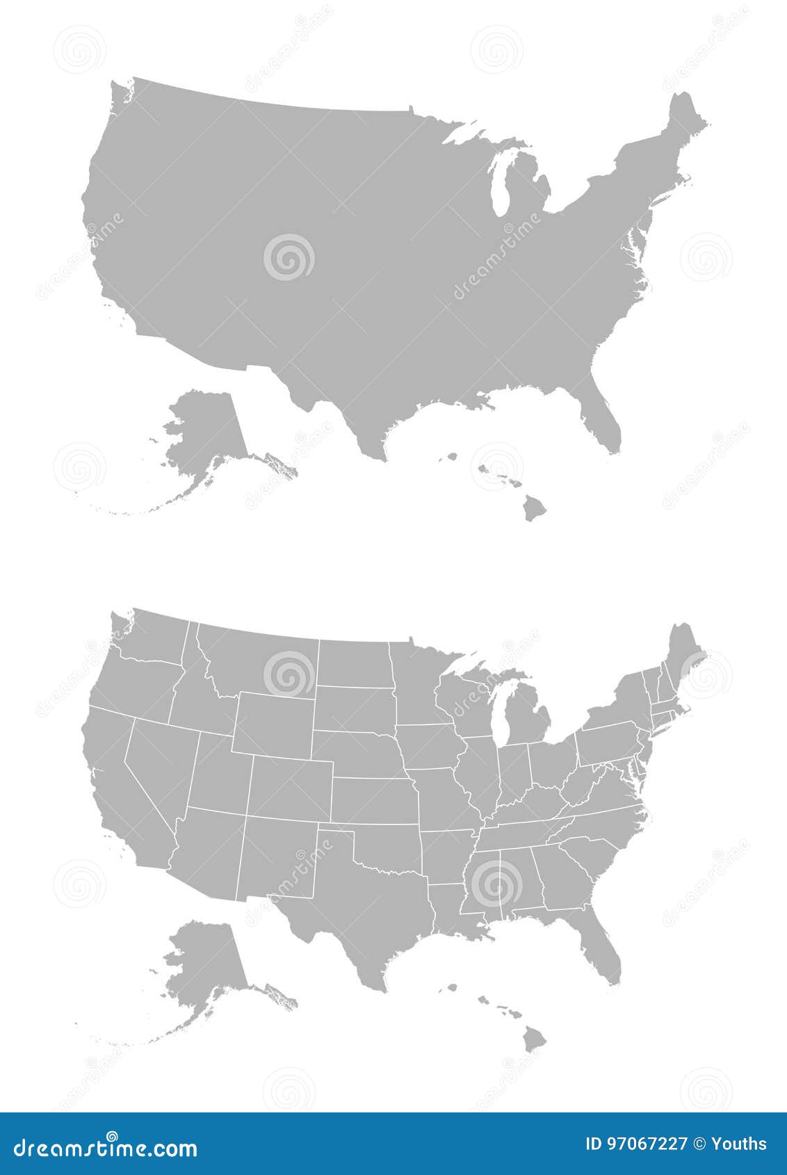 Vector Map Of The United States Of America Stock Vector Illustration