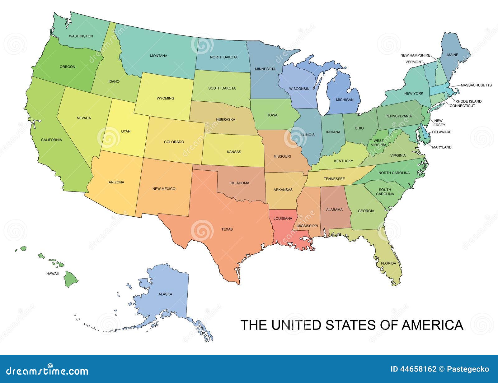  map of the usa with state names