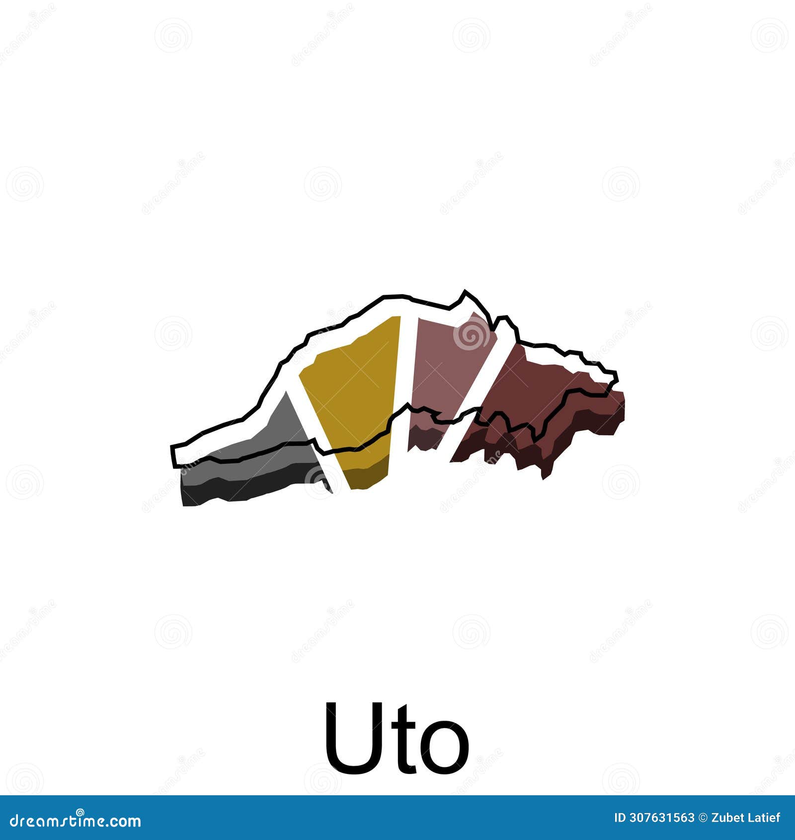  map of uto city colorful  template  on white background